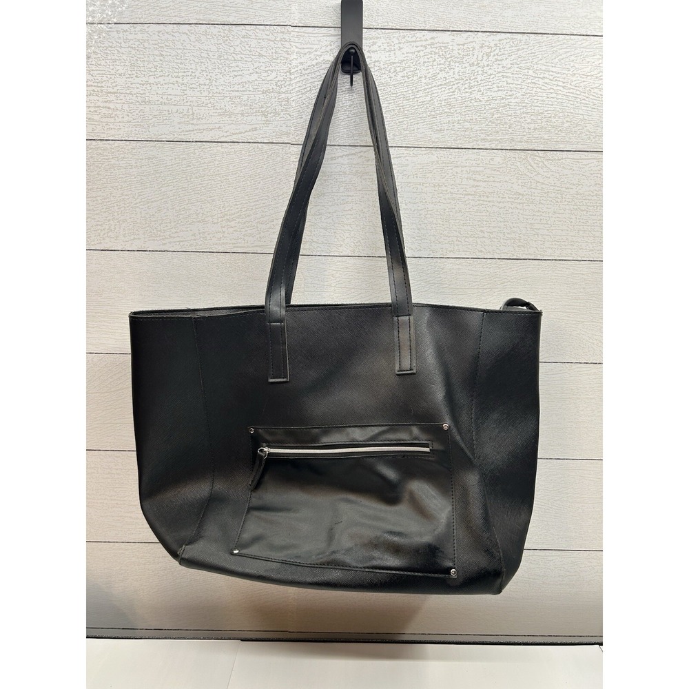 Black Over Shoulder Tote Bag Holiday Santa Decoration - Picture 3 of 8